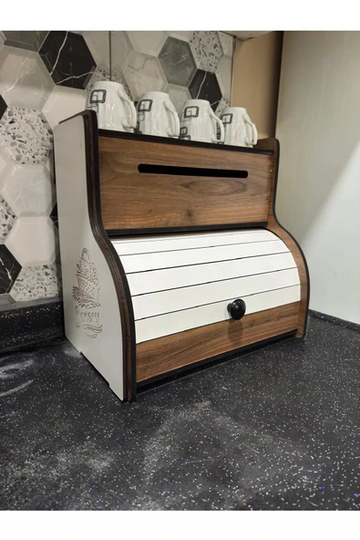 adımshops New Bread Box-yeni Ekmeklik, Havlu Peçetelik(saklama Gözlü), Baharatlık Rafı, Dekoratif Yazılı ürün görseli 1