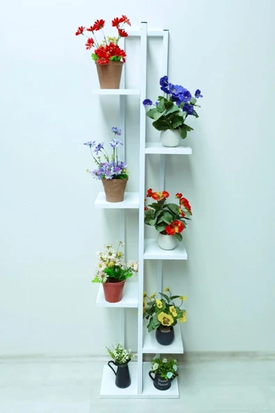 adımshops Metal Gövdeli 7 Bölmeli Dikey Çiçeklik,saksılık ürün görseli 1