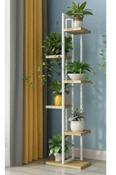 adımshops 6 Raflı,dikey Saksılık,çiçeklik,metal Gövdeli Suntalam ürün görseli 1