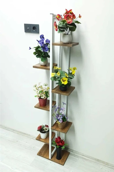 adımshops 7 Raflı,dikey Saksılık,çiçeklik,metal Gövdeli Suntalam ürün görseli 1
