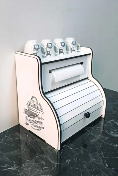 adımshops New Bread Box-yeni Ekmeklik, Havlu Peçetelik(saklama Gözlü), Baharatlık Rafı, Dekoratif Yazılı ürün görseli 1