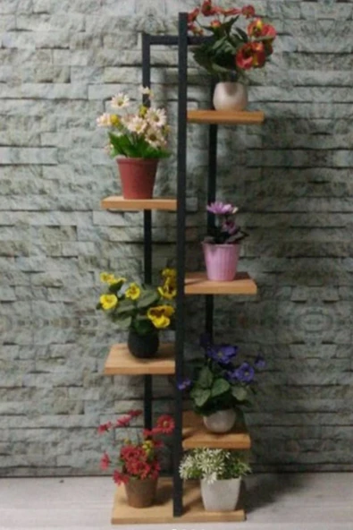 adımshops 6 Raflı,dikey Saksılık,çiçeklik,metal Gövdeli Suntalam ürün görseli 1