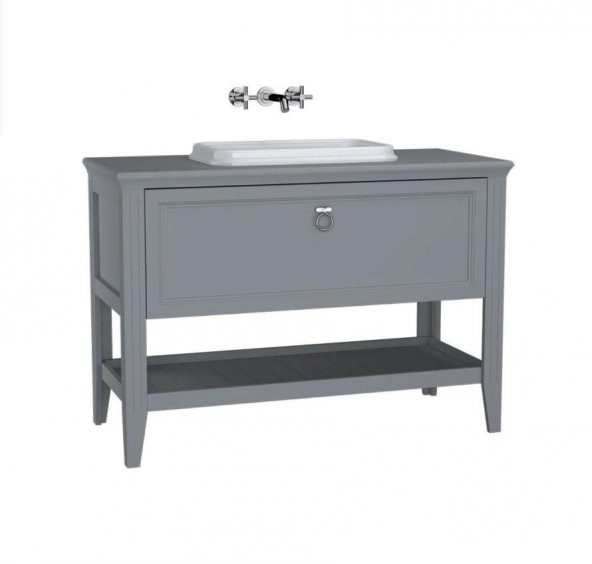 Vitra Valarte 120 cm Gri Banyo Dolabı Alt Modül ve Lavabo 62202 ürün görseli 1