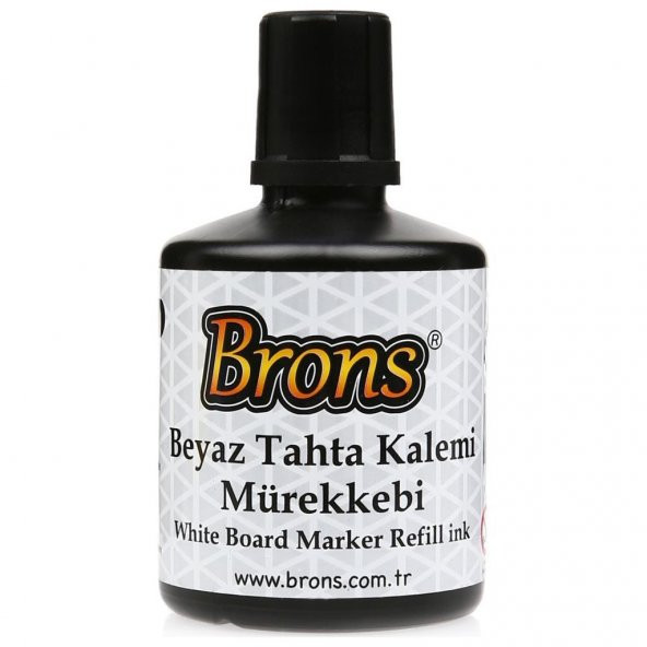 Brons Beyaz Tahta Kalemi Mürekkebi Siyah 100 cc BR-353 ürün görseli 1