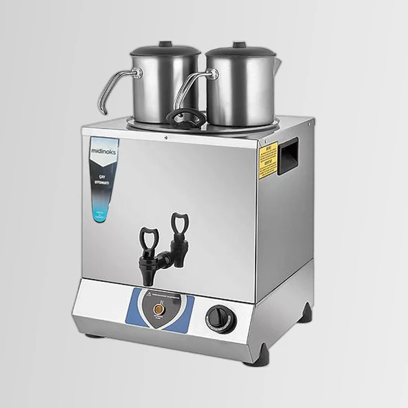 Midinoks MD.TT02 Standart Elektrikli Çift Demlikli Çay Makinesi Semaver 17 LT (Demlikler Dahil) ürün görseli 1