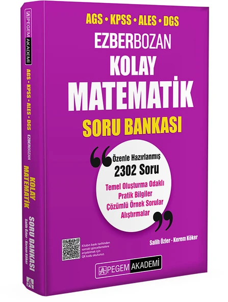 Pegem KPSS ALES DGS Kolay Matematik Soru Bankası Çözümlü ürün görseli 1