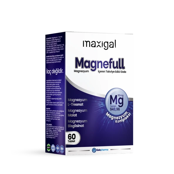 Maxigal Magnefull Magnezyum 60 Tablet ürün görseli 1
