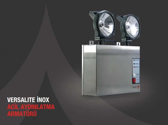 Arsel Versalite Inox VSI-2203-LED Acil Aydınlatma Armatürü Kesintide 180 Dak. Yanan 2x20 Watt ürün görseli 1