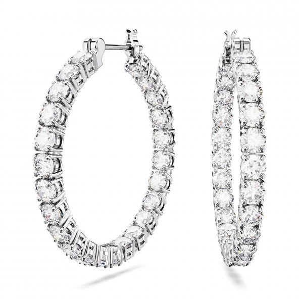 5647715 Swarovski Küpe Matrix:Pe Hoop M Whi/Rhs ürün görseli 1