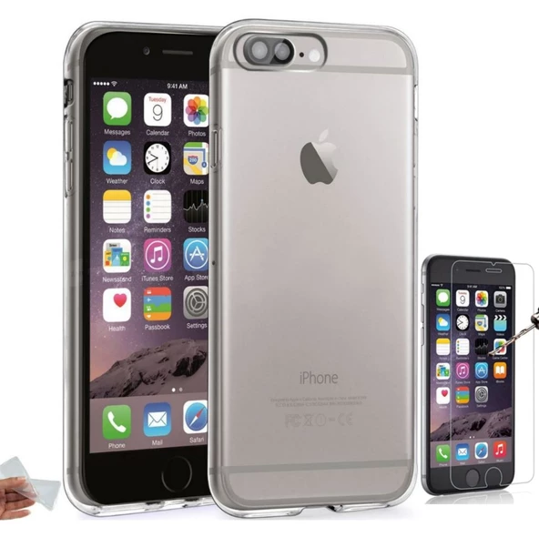 Smcase İPhone 7 Tam Korumalı Silikon Kılıf  Cam Ekran Koruyucu ürün görseli 1