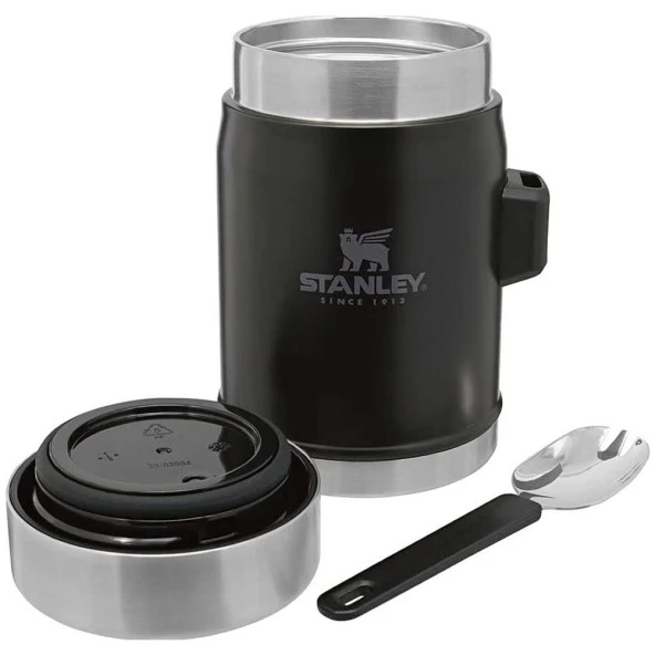 Stanley 10-09382-005 Klasik Kaşıklı 0,40 Litre Çelik Yemek Termosu - Siyah ürün görseli 1
