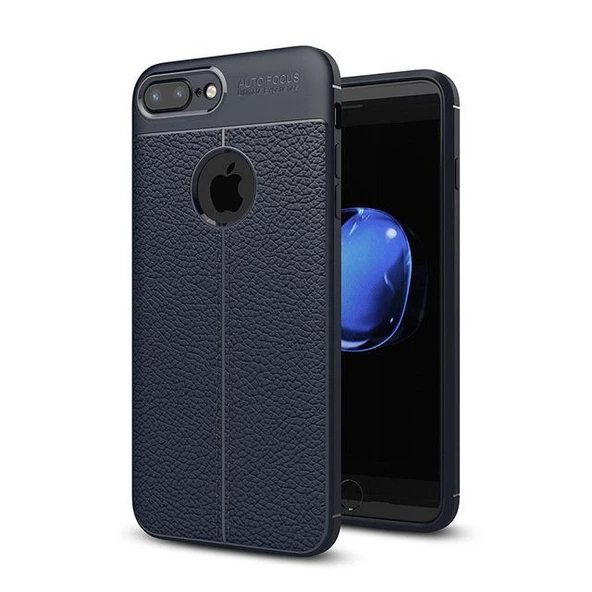 Smcase iPhone 7 Plus Deri Dokulu Silikon - Resim 3