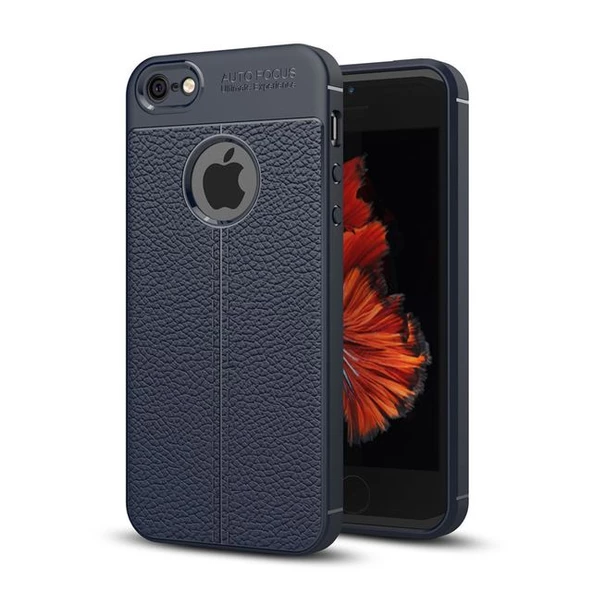 Smcase iPhone SE Deri Dokulu Silikon - Resim 4
