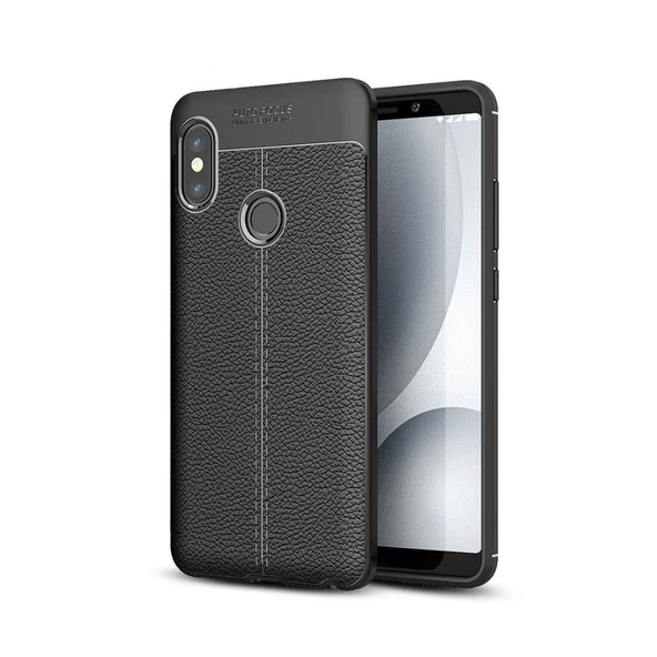 Smcase Xiaomi Redmi Note 5 Pro Deri Dokulu Silikon Kılıf ürün görseli 1