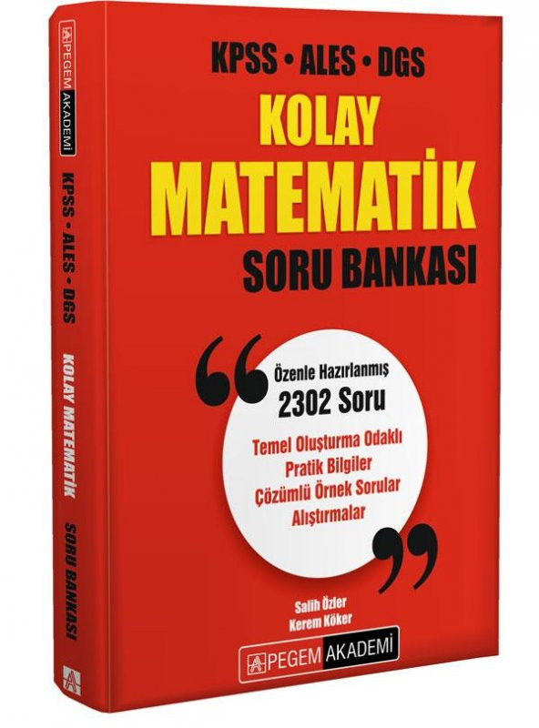 KPSS ALES DGS Kolay Matematik Soru Bankası Pegem Yayınları ürün görseli 1