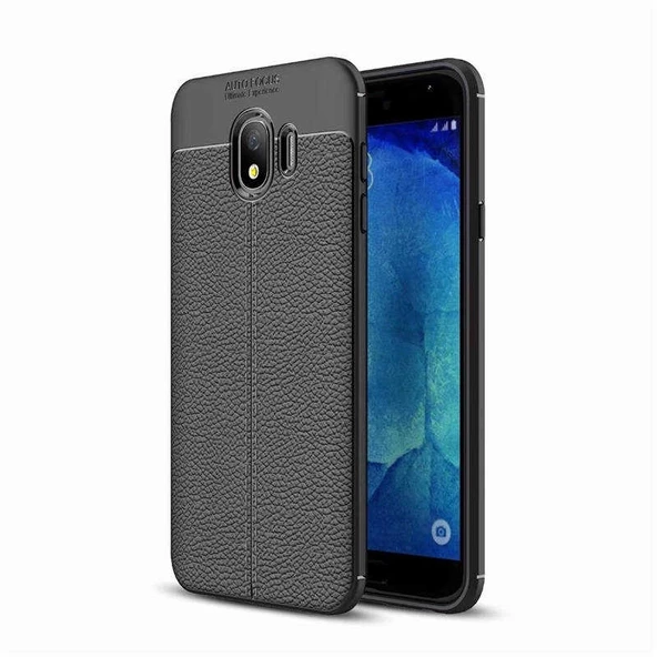 Smcase Samsung Galaxy J4 Deri Dokulu Silikon Kılıf  Nano Ekran Koruyucu ürün görseli 1