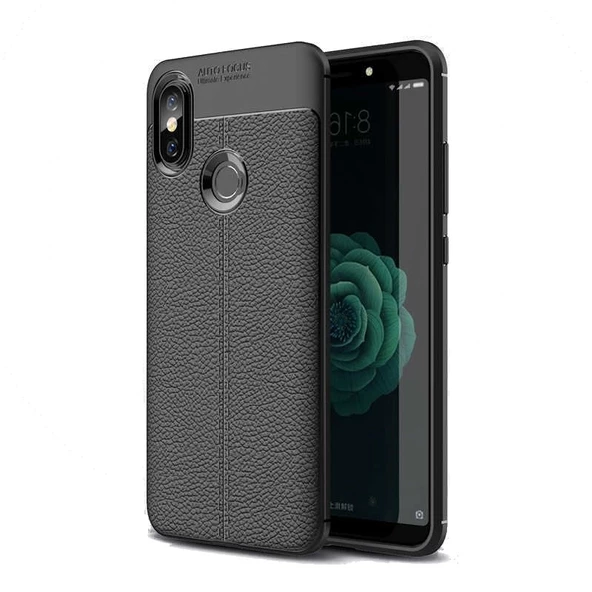 Smcase Xiaomi Mi 8 Deri Dokulu Silikon Kılıf  Nano Cam ürün görseli 1