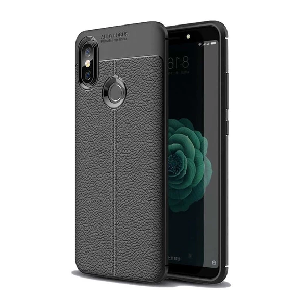 Smcase Xiaomi Mi 8 SE Deri Dokulu Silikon Kılıf ürün görseli 1