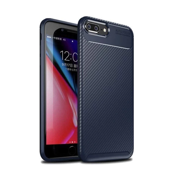 Smcase iPhone 7 Plus Ultra Soft Negro Karbon Silikon Kılıf - Resim 3
