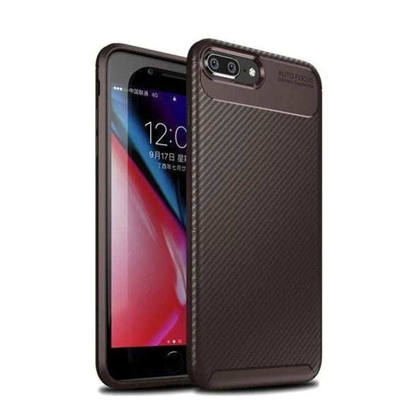 Smcase iPhone 7 Plus Ultra Soft Negro Karbon Silikon Kılıf - Resim 2
