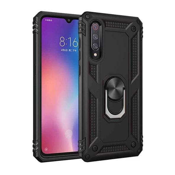 Smcase Xiaomi Mi9 Kılıf Vega Yüzüklü Tank Kapak ürün görseli 1