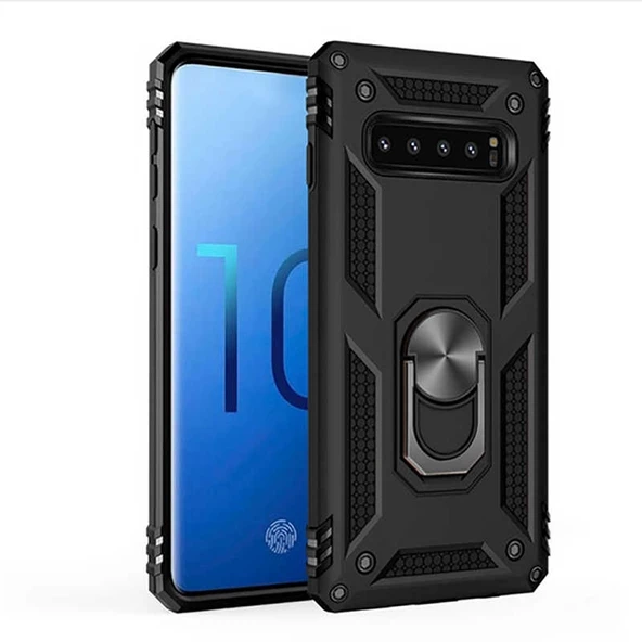 Smcase Samsung Galaxy S10 Kılıf Vega Yüzüklü Tank Kapak ürün görseli 1
