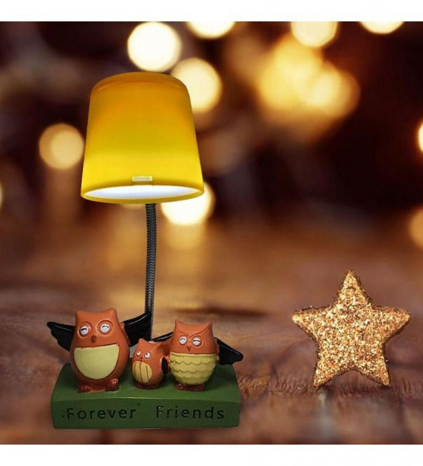 Best Friends Baykuşlu Masa Lambası - Resim 5