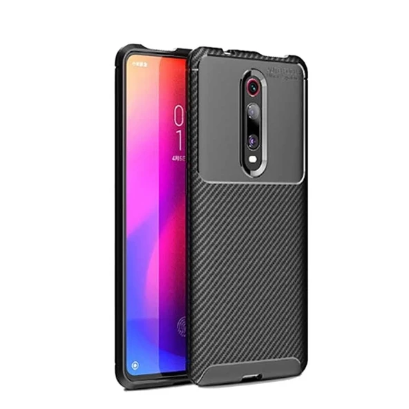 Smcase Xiaomi Redmi K20 Kılıf Negro Karbon Silikon  Nano Ekran Koruyucu ürün görseli 1