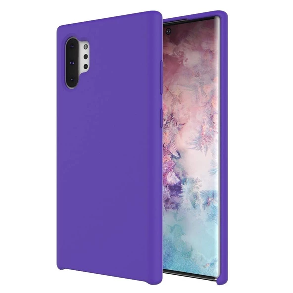 Smcase Samsung Galaxy Note 10 Plus Kılıf Liquid Süet Silikon - Resim 9