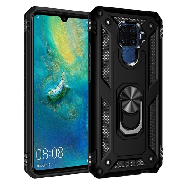 Smcase Huawei Mate 30 Lite Vega Yüzüklü Tank Kapak Kılıf  Nano Ekran Koruyucu ürün görseli 1