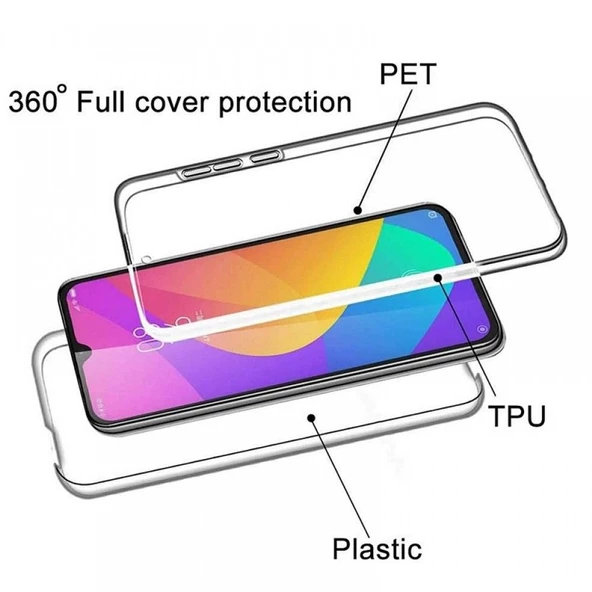 Smcase iPhone 11 Pro Max Kılıf Ön Arka 360 Silikon - Resim 3