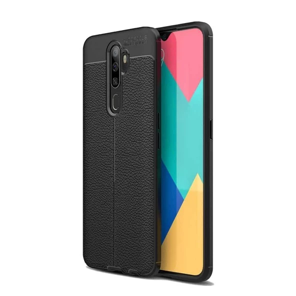 Smcase Oppo A9 2020 Kılıf Deri Dokulu Silikon ürün görseli 1