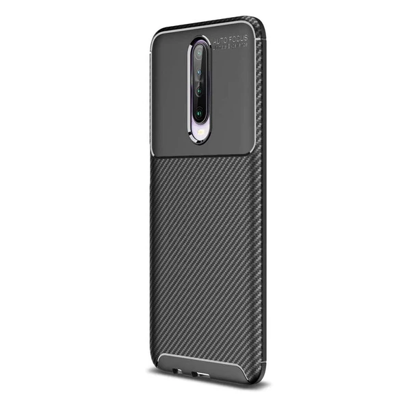 Smcase Xiaomi Redmi K30 Kılıf Negro Karbon Desenli Silikon  Tam Kapatan Cam ürün görseli 1