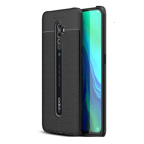 Smcase Oppo Reno 2Z Kılıf Deri Dokulu Silikon  Nano Ekran Koruyucu ürün görseli 1