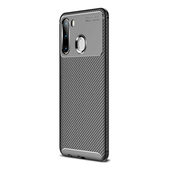 Smcase Samsung Galaxy A11 Kılıf Negro Karbon Silikon  Nano Ekran Koruyucu ürün görseli 1