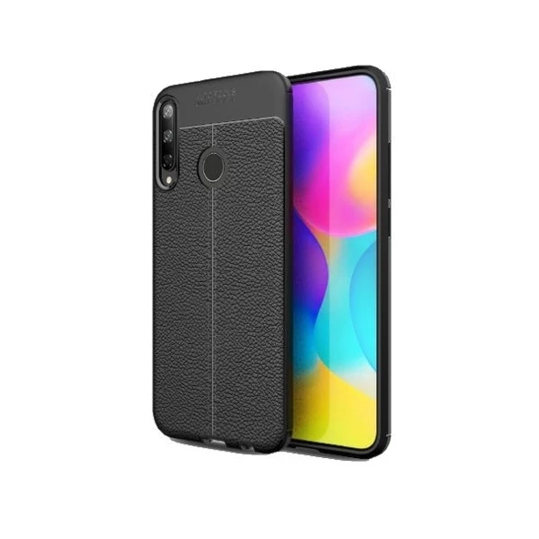 Smcase Huawei P40 Lite E Kılıf Deri Dokulu Silikon  Tam Kapatan Ekran Koruyucu ürün görseli 1
