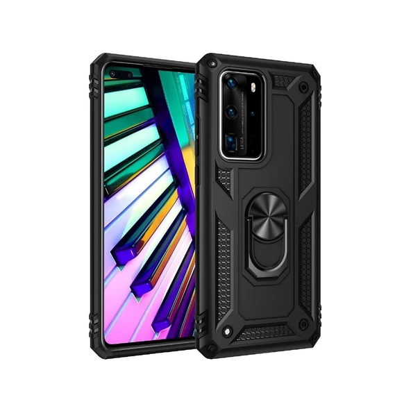 Smcase Huawei P40 Pro Kılıf Vega Yüzüklü Tank Kapak ürün görseli 1