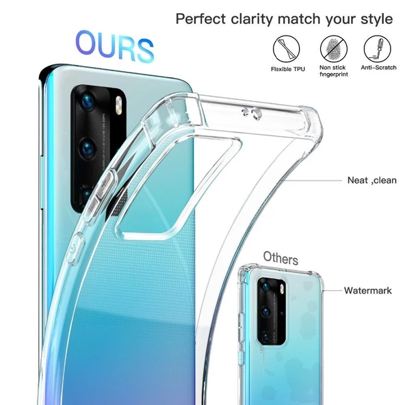 Smcase Huawei P40 Kılıf Darbe Korumalı Silikon - Resim 3