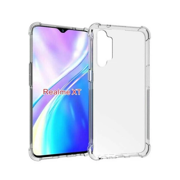 Smcase Realme XT Kılıf Darbe Korumalı Silikon  Nano Ekran Koruyucu ürün görseli 1