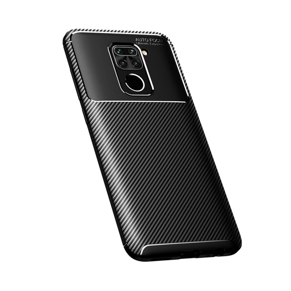 Smcase Xiaomi Redmi Note 9 Kılıf Negro Karbon Silikon  Nano Ekran Koruyucu ürün görseli 1