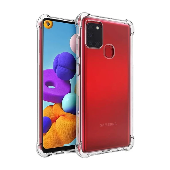 Smcase Samsung Galaxy A21S Kılıf Darbe Korumalı Silikon  Nano Ekran Koruyucu ürün görseli 1