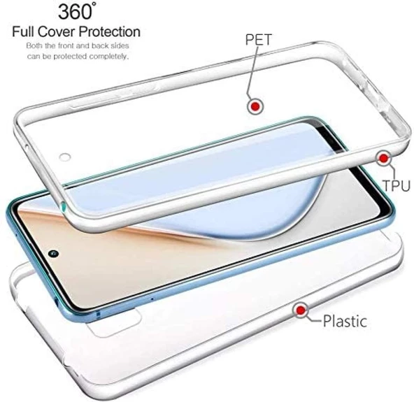 Smcase Xiaomi Redmi Note 9S Kılıf 360 Ön Arka Silikon - Resim 2
