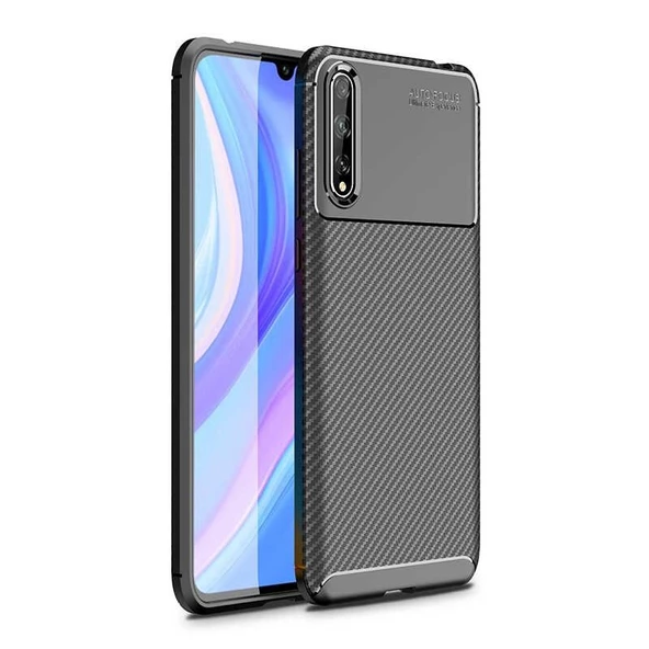 Smcase Huawei P Smart S Kılıf Negro Karbon Silikon  Nano Ekran Koruyucu ürün görseli 1