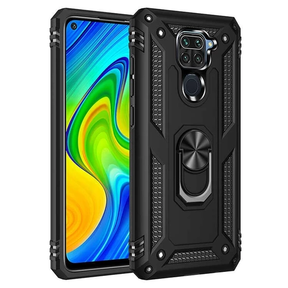 Smcase Xiaomi Redmi Note 9 Kılıf Vega Yüzüklü Tank Silikon ürün görseli 1