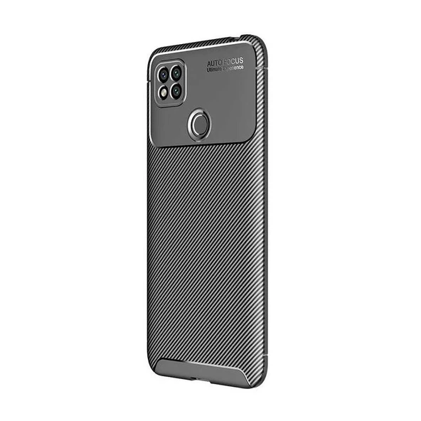 Smcase Xiaomi Redmi 9C Kılıf Negro Karbon Dokulu Silikon  Nano Ekran Koruyucu ürün görseli 1