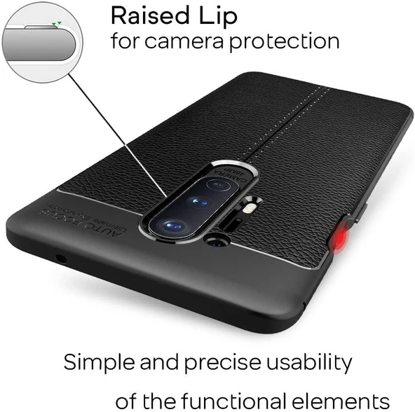 Smcase OnePlus 8 Pro Kılıf Deri Dokulu Silikon - Resim 3