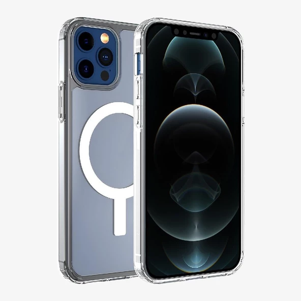 Smcase iPhone 12 Pro Max Kılıf Coss Wireless Destekli Hibrit Silikon ürün görseli 1