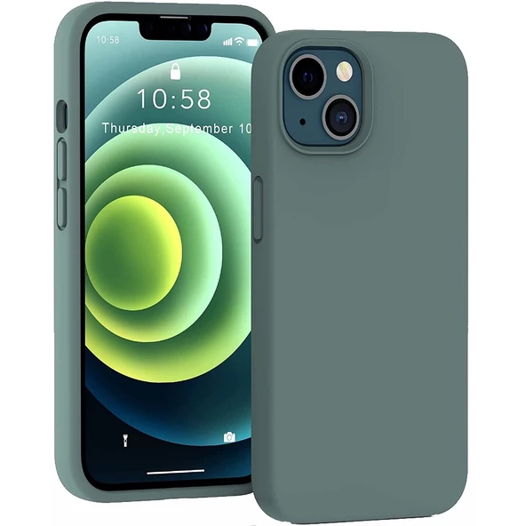 Smcase iPhone 13 Mini Kılıf Liquid Lansman Mara Silikon - Resim 7