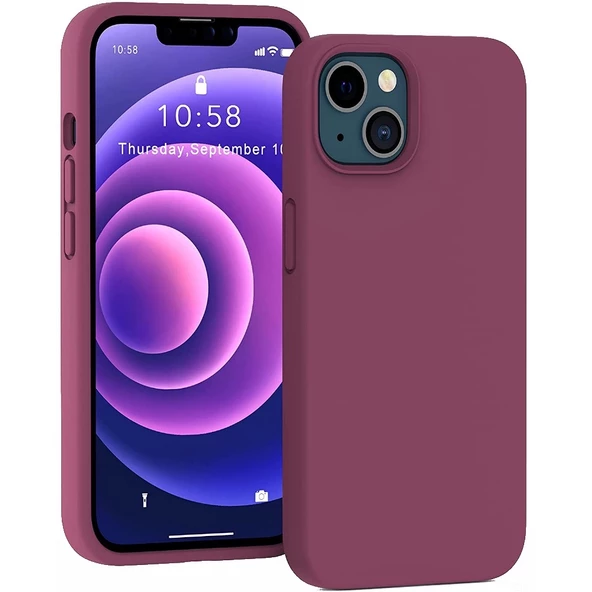 Smcase iPhone 13 Kılıf Liquid Lansman Mara Silikon - Resim 7