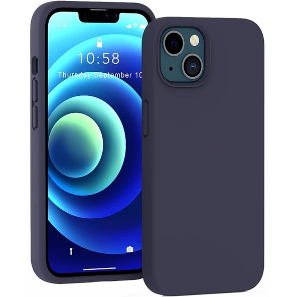 Smcase iPhone 13 Kılıf Liquid Lansman Mara Silikon - Resim 4